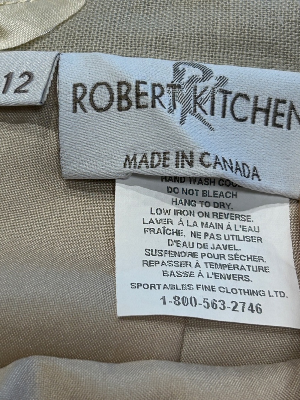 Vintage Robert Kitchen Linen Blend Midi Skirt Floral Appliqué Size 12 - Picture 3 of 6